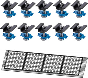 Ten black solar panel mid clamps for Unistrut rails