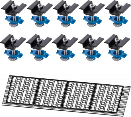 Ten black solar panel mid clamps for Unistrut rails