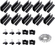 Black solar panel mounting brackets and mini rail kit for four panels