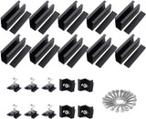 Black solar panel mounting brackets and mini rail kit for four panels
