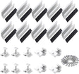 Silver solar panel mounting brackets and mini rail kit for four panels