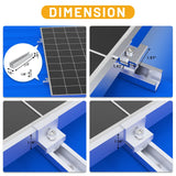 30cm solar rail with mid and end clamp mounting details
