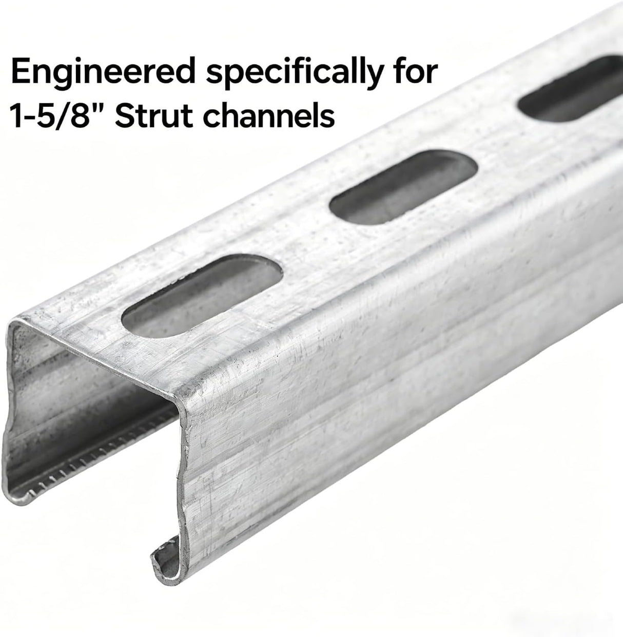 Standard 1-5/8-inch strut channel profile for solar panel clamps