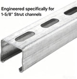 Standard 1-5/8-inch strut channel profile for solar panel clamps