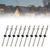 Ten SUS304 200 mm solar hanger bolts with EPDM seals for fastening solar mounting rails on roof structures.