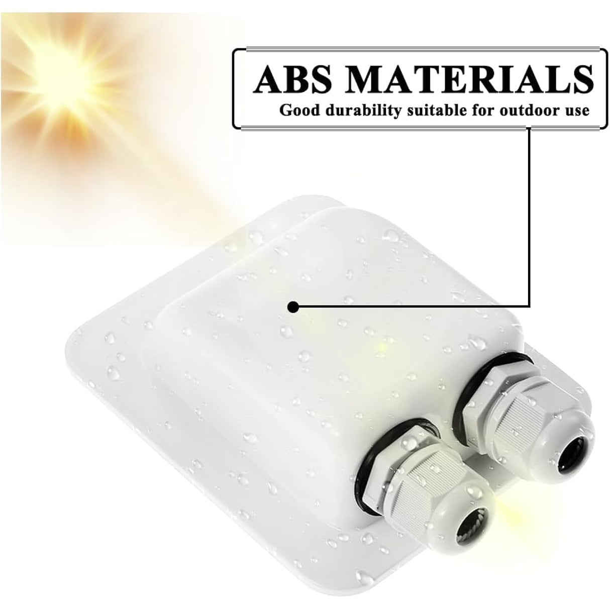 White ABS solar cable entry gland material detail