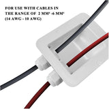 White solar cable entry gland for 2 mm2 to 6 mm2 cables