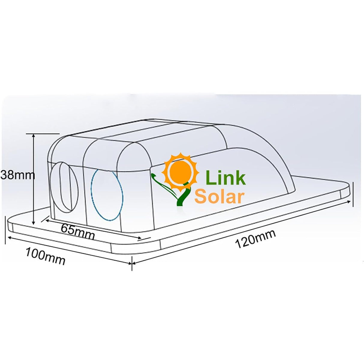 White solar cable entry gland dimensions diagram