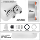 White solar cable entry gland kit contents and seal detail