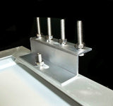 Z-bracket installed on a panel frame with bolts and nuts, side view.